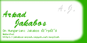 arpad jakabos business card